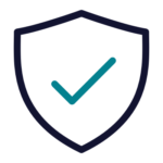 Icon for Cover Liabilities, Losses & Lawsuits represented by a shielf with a check mark in the center.