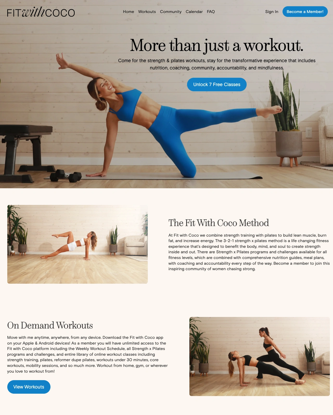 Fit With Coco Website screenshot.